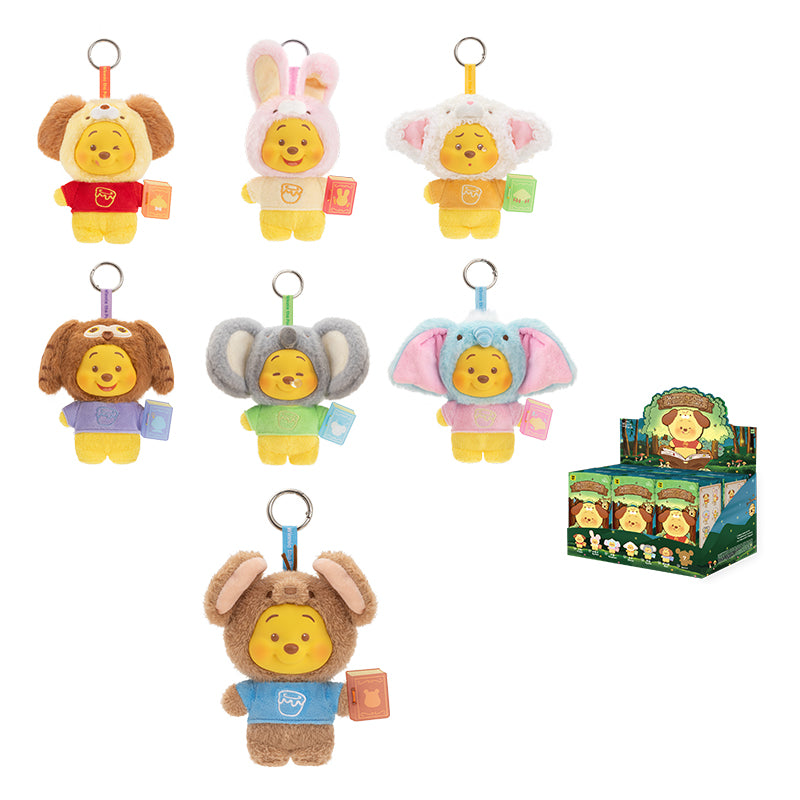 Winnie l'ourson série de livres d'histoires d'animaux en peluche porte-clés boîte aveugle