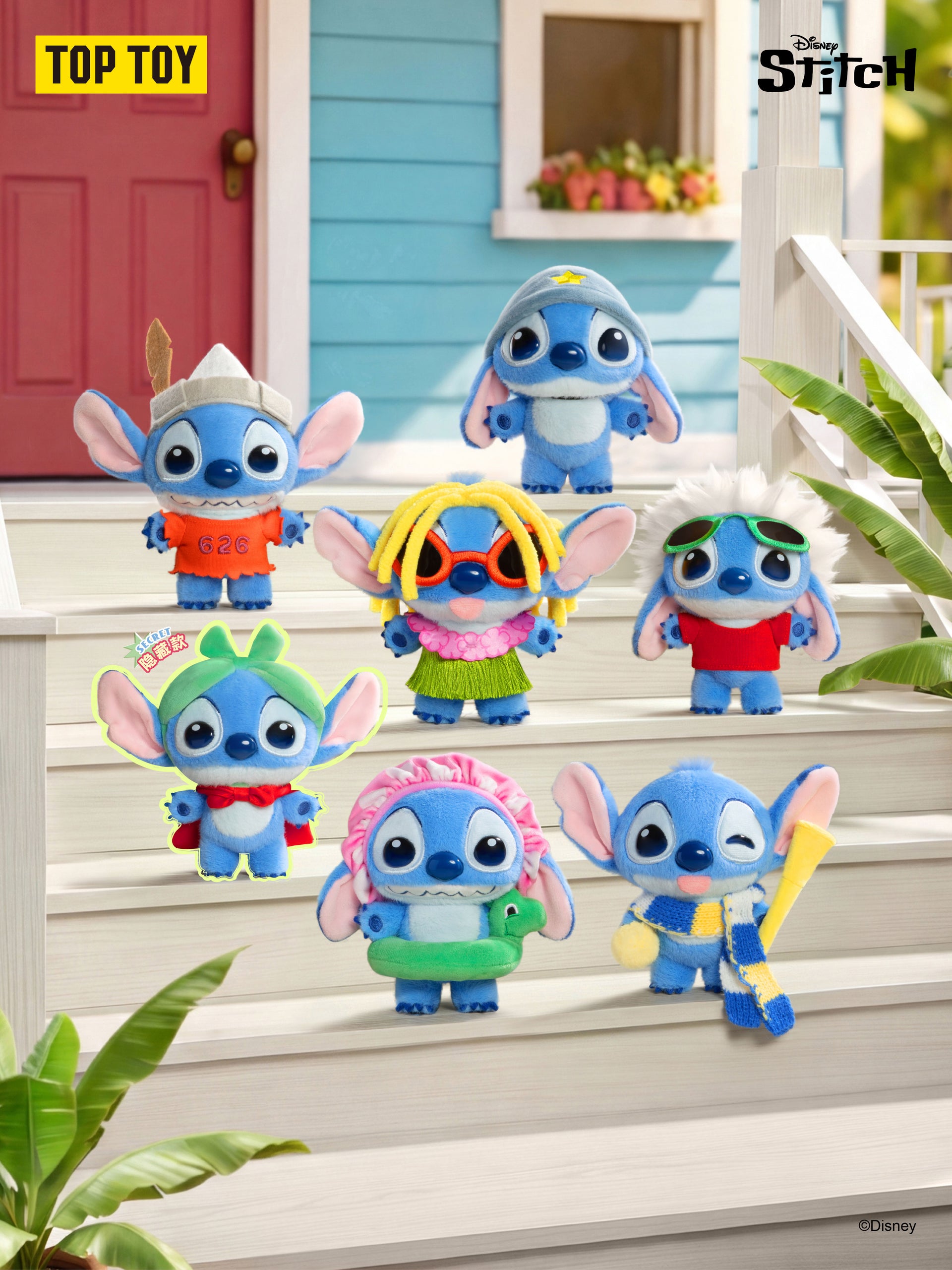 Disney Stitch in Cute Costumes Series Plush Charm Blind Box