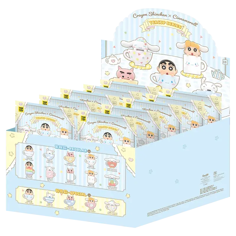 Crayon Shinchan X Cinnamoroll Teacup Series Mini Figure Borse a sorpresa