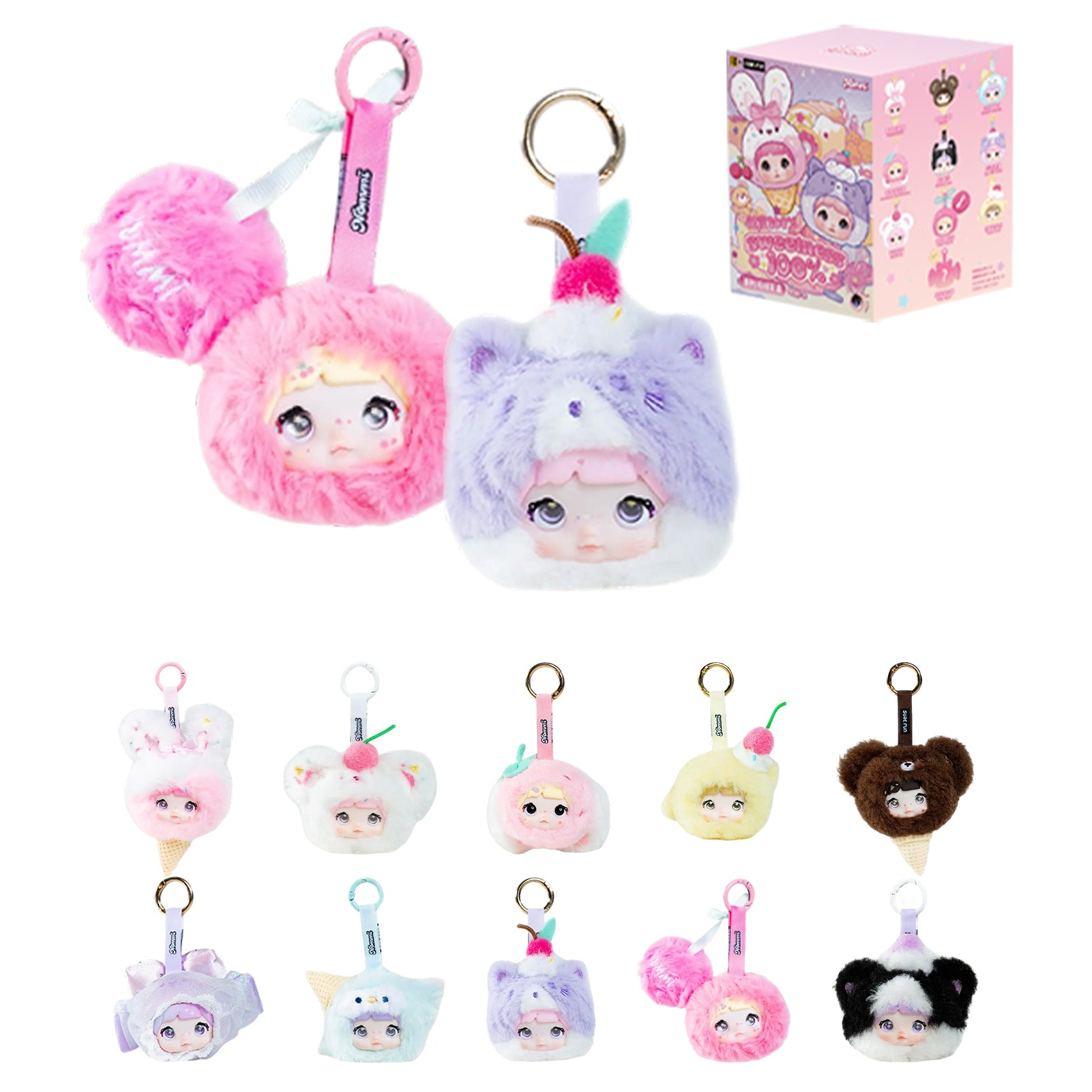 Nommi Sweetness 100% Series Plush Keychains Gift Blind Box
