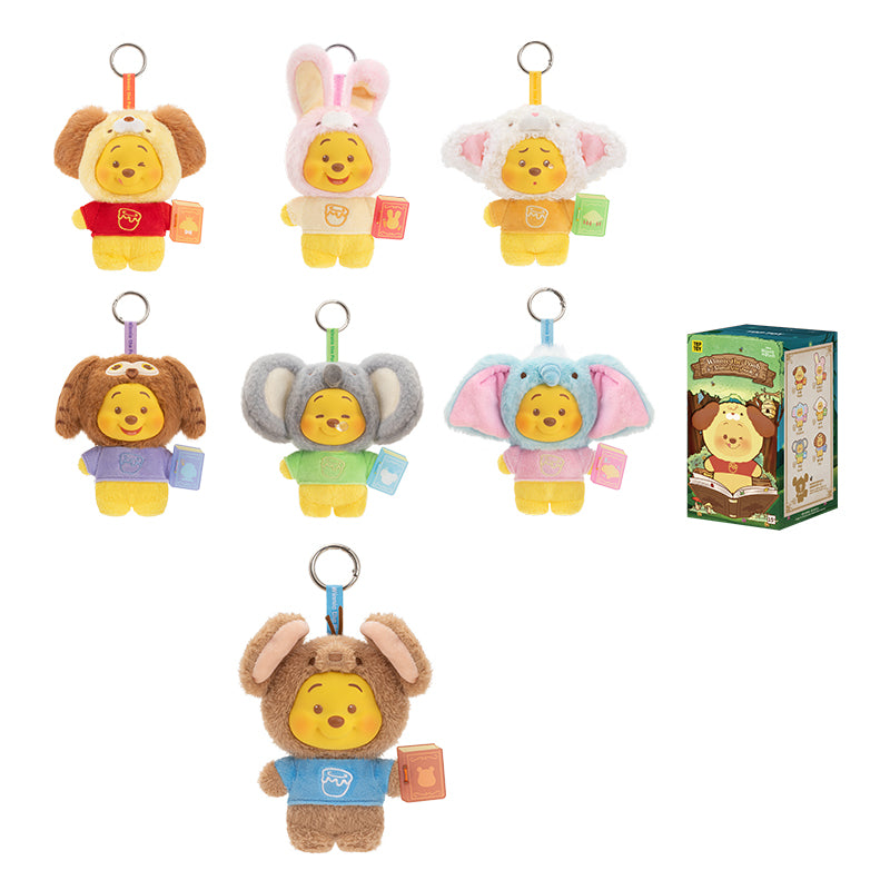 Winnie l'ourson série de livres d'histoires d'animaux en peluche porte-clés boîte aveugle