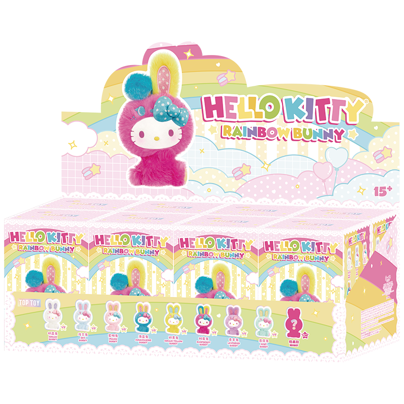 Hello Kitty Rainbow Bunny Series Plush Pendant Blind Box