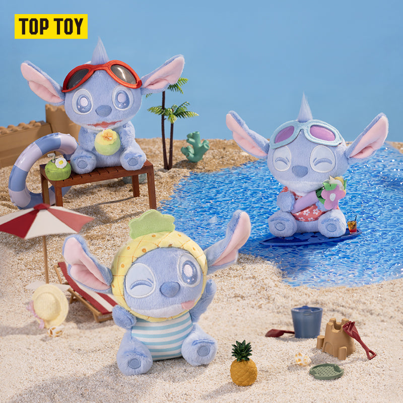 Disney Stitch Summer Beach Series Plush Charm Blind Box