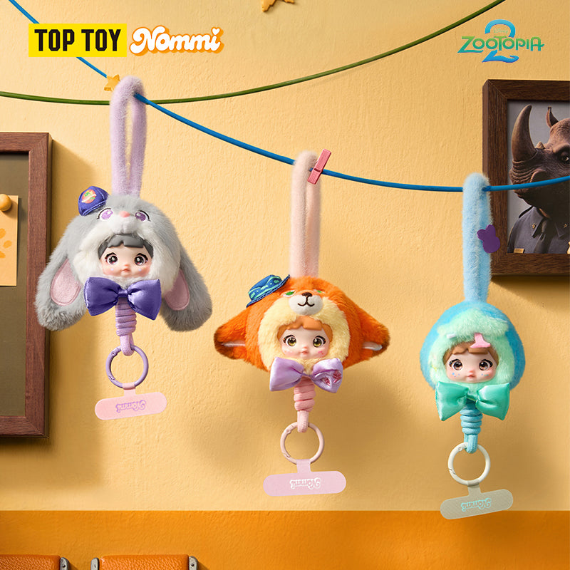 Nommi × Zootopia Metropolis Holiday Series Plush Phone Strap Blind Box