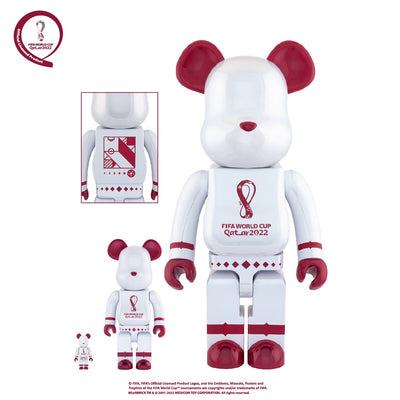 BE@RBRICK FIFA 월드컵 카타르 2022 1000% 세트 크롬 화이트 버전 베어브릭