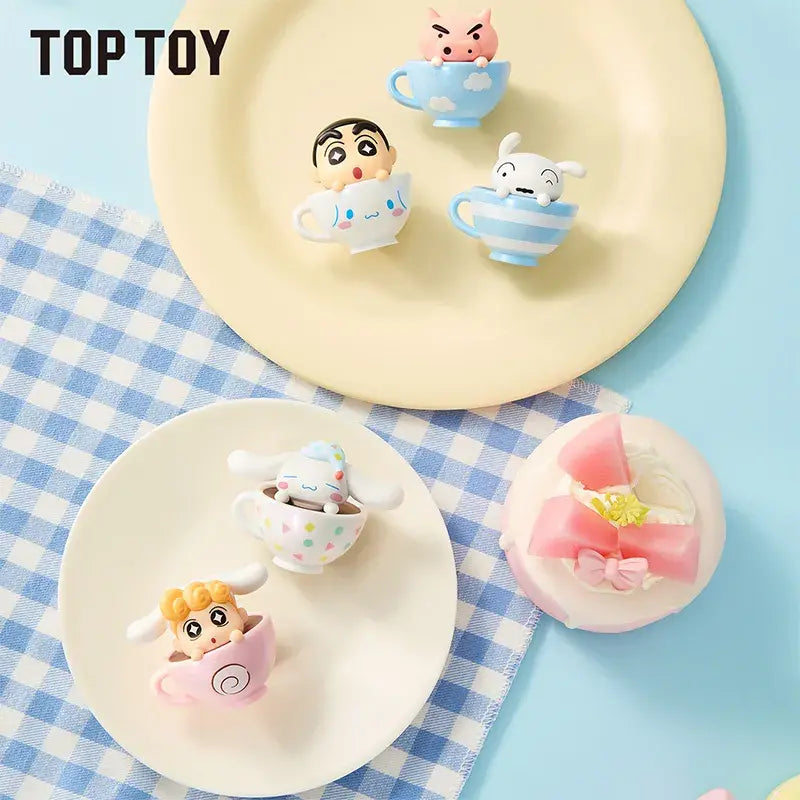 Crayon Shinchan X Cinnamoroll Teacup Series Mini Figures Surprise Bags