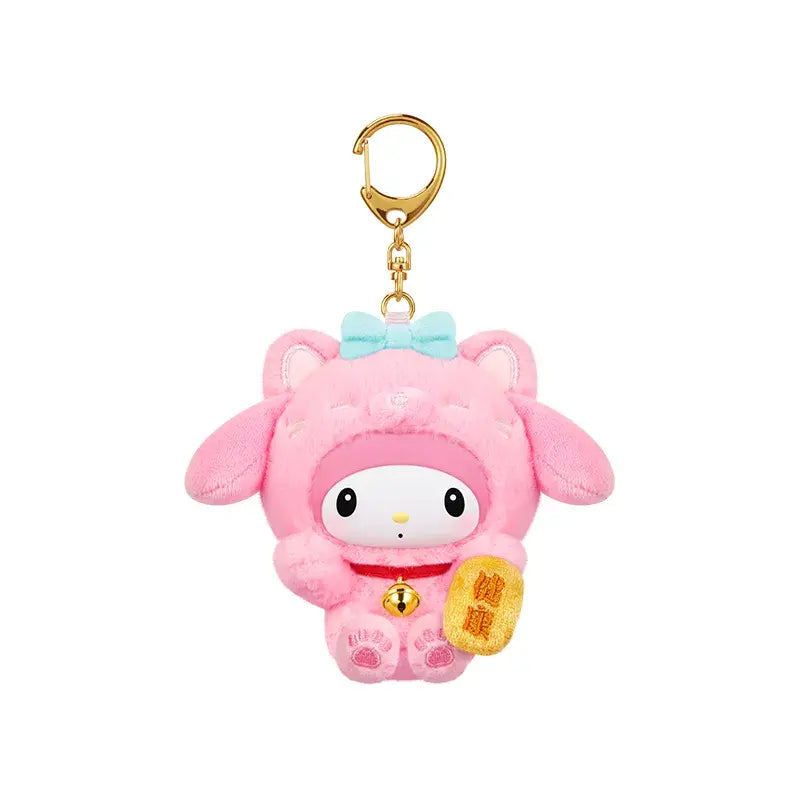 Sanrio人物招財貓系列毛絨鑰匙扣盲盒