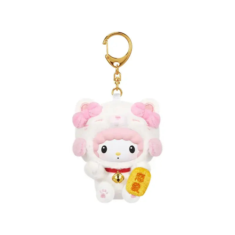 Sanrio人物招財貓系列毛絨鑰匙扣盲盒