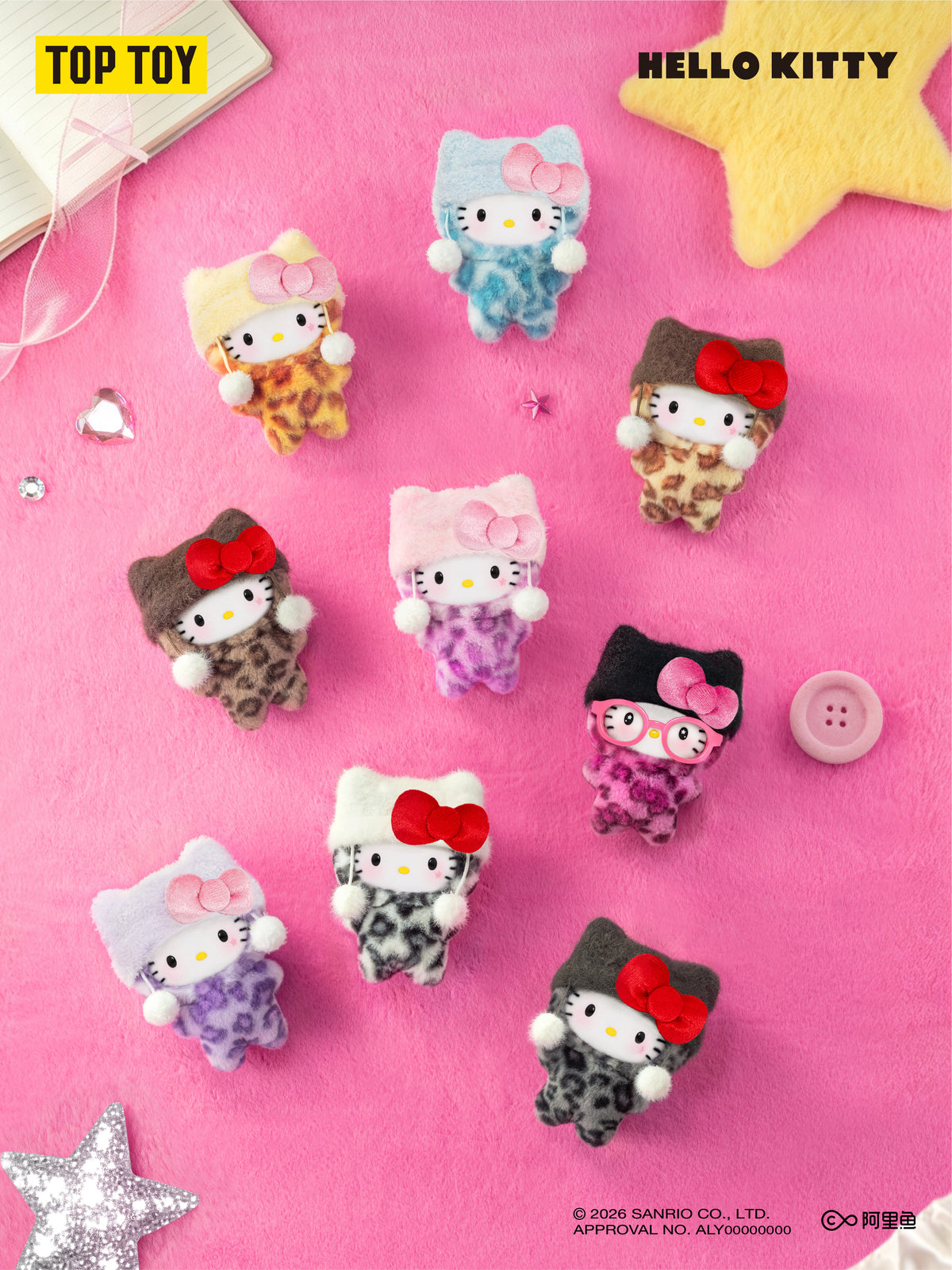 Hello Kitty Leopard Series Plush Charm Blind Box
