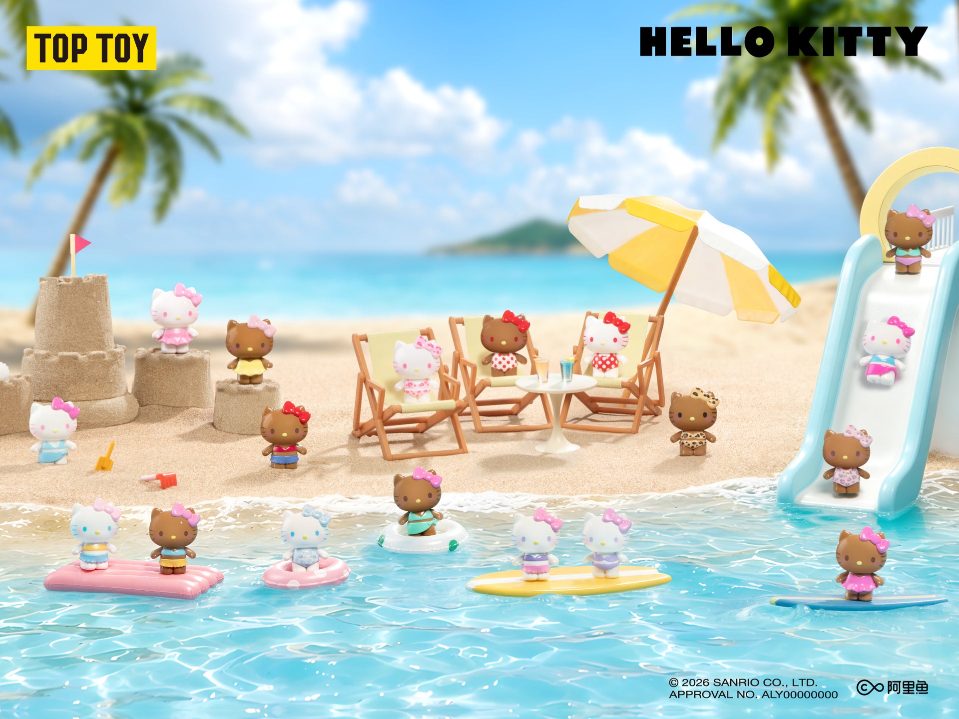 Hello Kitty Colorful Swimsuit Series Mini Figures Surprise Bag (5pcs/Bag)