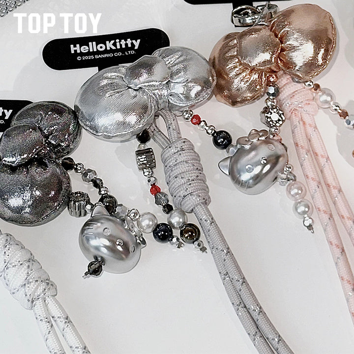 TOPTOY TOPTOY Hello Kitty Gold Glitter Phone Charms – Phone Strap, Mini Charm & Shoulder Lanyard