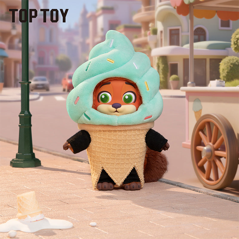 TOPTOY ZOOTOPIA 2 NICK & JUDY Best Undercover Keychain Plush Series Figure Blind Box Ice Cream Officer