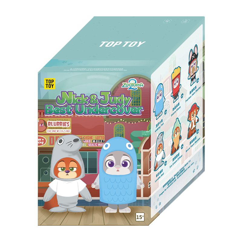 TOPTOY ZOOTOPIA 2 NICK & JUDY Best Undercover Keychain Plush Series Figure Blind Box Single Box