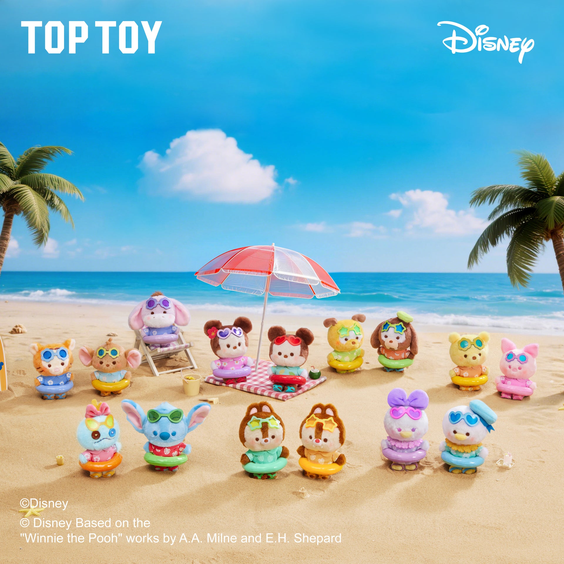 Disney Summer Swim Ring Series Plush charm Blind Box