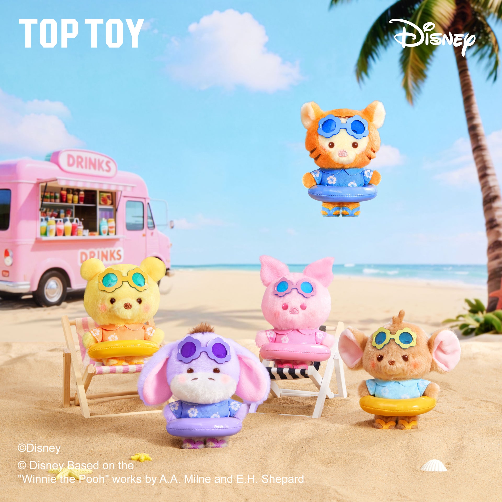 Disney Summer Swim Ring Series Plush charm Blind Box