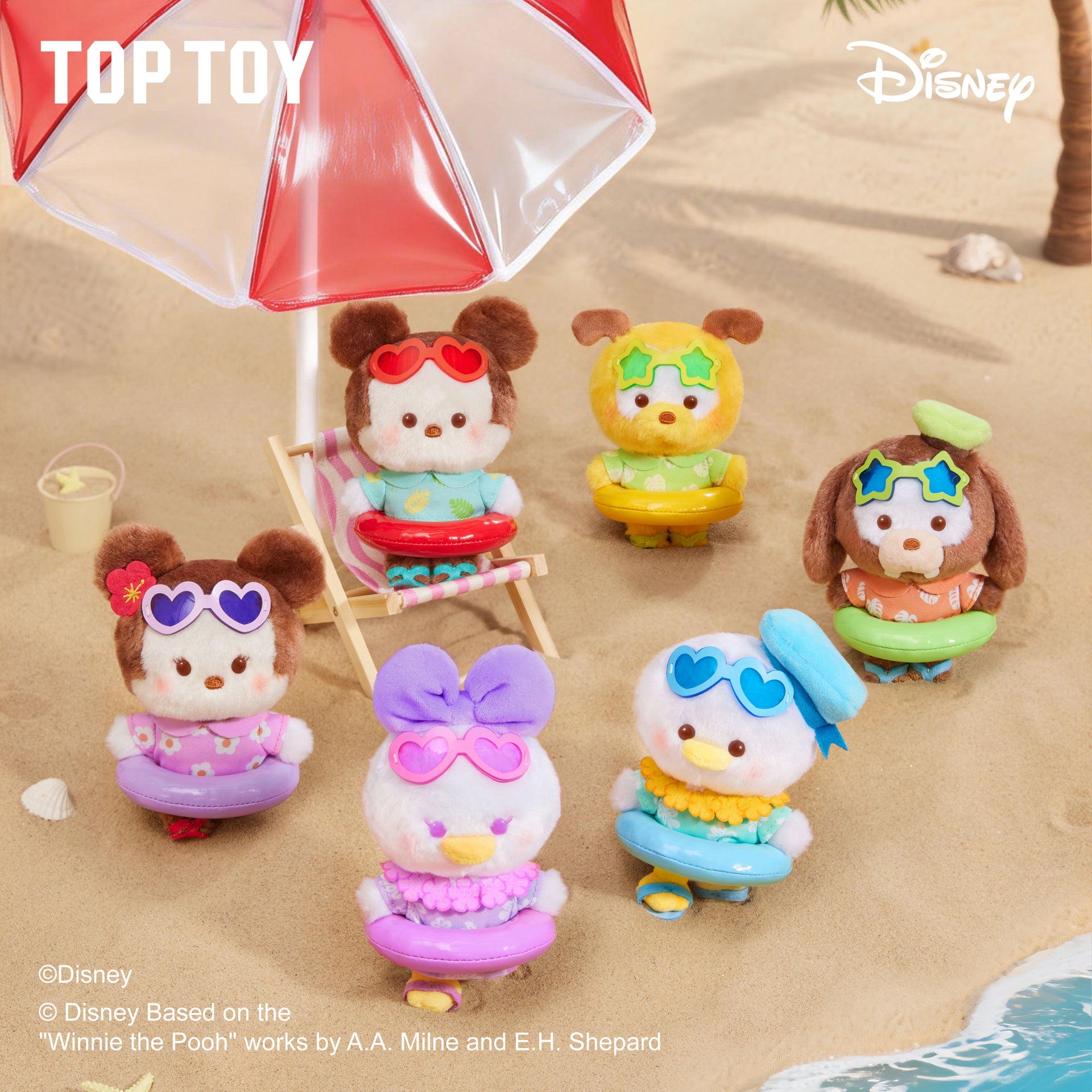 Disney Summer Swim Ring Series Plush charm Blind Box