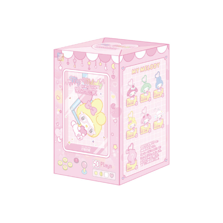 Pink packaging box with TOPTOY MELODY cartoon characters on a white background