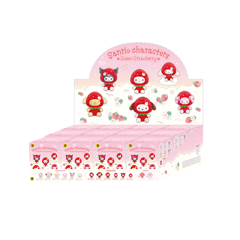 Scatola cieca con portachiavi in ​​peluche della serie Sweet Strawberry dei personaggi Sanrio