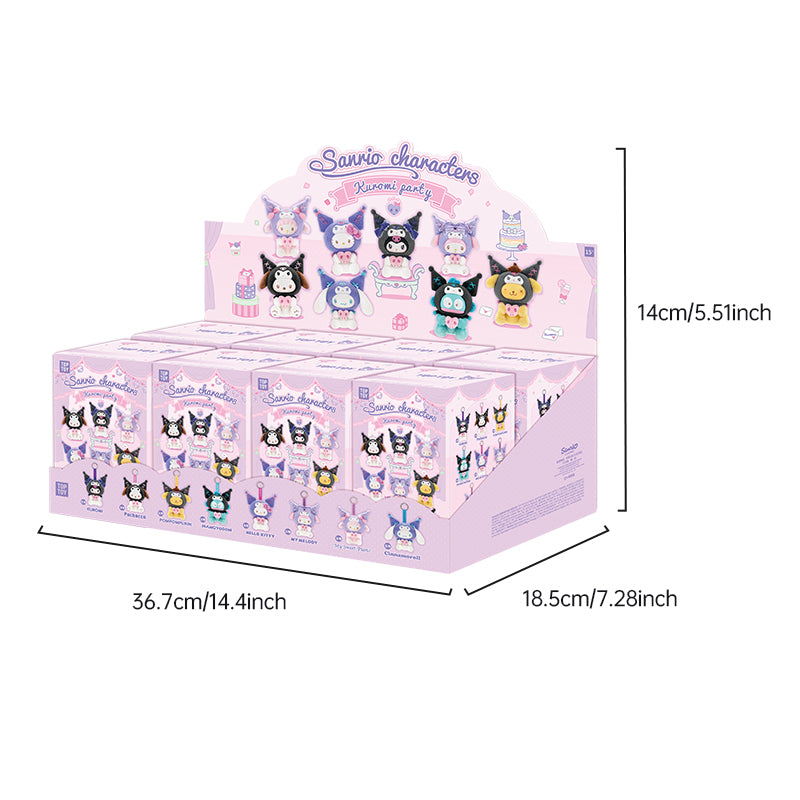 Sanrio Characters Kuromi Party Keychain Series Plush Blind Box size 3