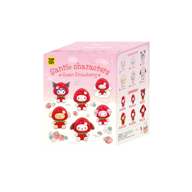 Scatola cieca con portachiavi in ​​peluche della serie Sweet Strawberry dei personaggi Sanrio